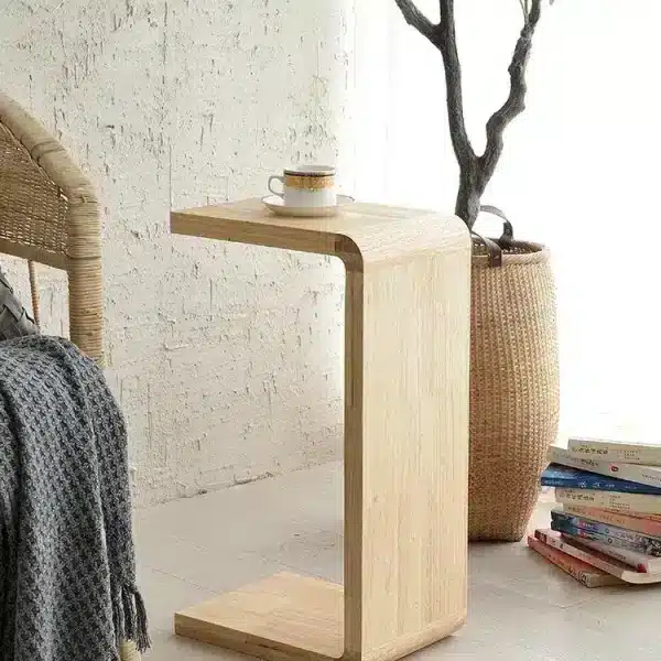 Solid Wood Simple Side Table Mobile Modern Bedside Table Sofa Nordic Creative Corner Table Living Room 1